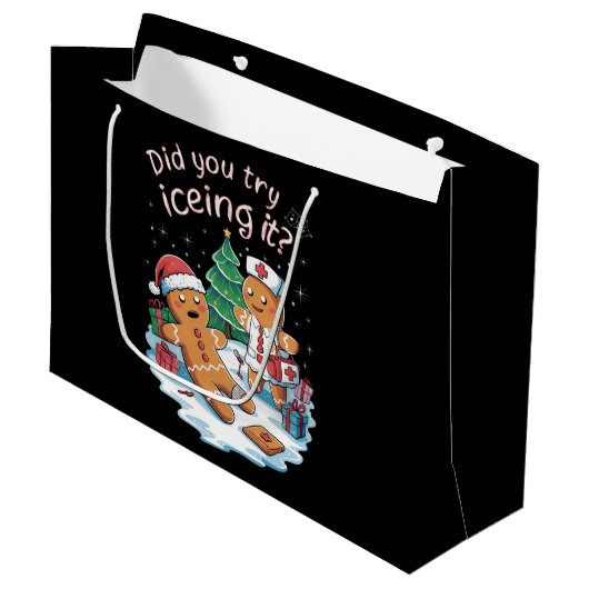 Gingerbread Man Cookie Lelijke Trui Oh Snap Xmas Groot Cadeauzakje (Voorkant Gekanteld)