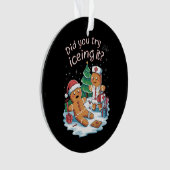 Gingerbread Man Cookie Lelijke Trui Oh Snap Xmas Ornament (voorkant)
