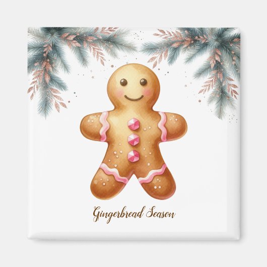 Gingerbread Man Cookie Lover Seizoen Magneet (Voorkant)