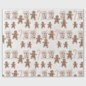 Gingerbread Man Cookie Mannen House Holiday Christ Cadeaupapier (Vlak)