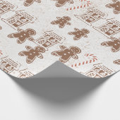 Gingerbread Man Cookie Mannen House Holiday Christ Cadeaupapier (Hoek)