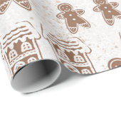 Gingerbread Man Cookie Mannen House Holiday Christ Cadeaupapier (Rol Hoek)