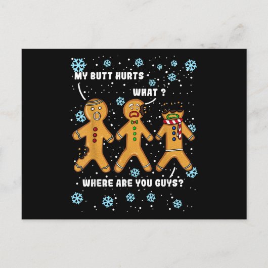 Gingerbread Man Cookie My Butt doet veel pijn met  Briefkaart (Voorkant)