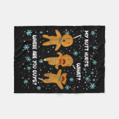 Gingerbread Man Cookie My Butt Hurts Funny Christm Fleece Deken (Voorkant (Horizontaal))