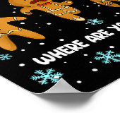 Gingerbread Man Cookie My Butt Hurts Funny Christm Poster (Hoek)