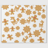 Gingerbread Man Cookie Patroon Kerstmis Cadeaupapier (Vlak)