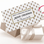 Gingerbread Man Cookie Patroon Vrolijk Kerstfeest  Cadeaulabel