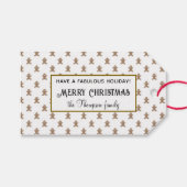 Gingerbread Man Cookie Patroon Vrolijk Kerstfeest  Cadeaulabel (Voorkant (Horizontaal))