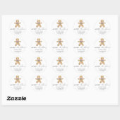 Gingerbread man cookie Retouradres Envelop Ronde Sticker (Vel)