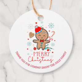 Gingerbread Man Cookie Sneeuwvlokken Vrolijk Kerst Bedankjes Labels
