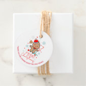 Gingerbread Man Cookie Sneeuwvlokken Vrolijk Kerst Bedankjes Labels (In situ)