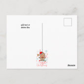 Gingerbread Man Cookie Sneeuwvlokken Vrolijk Kerst Briefkaart (Achterkant)