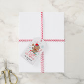 Gingerbread Man Cookie Sneeuwvlokken Vrolijk Kerst Cadeaulabel (Met Touw)