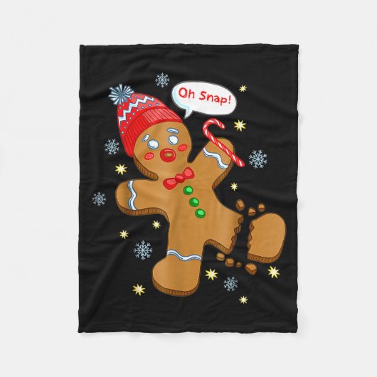 Gingerbread Man Cookie Ugly Sweater Oh Snap Christ Fleece Deken (Voorkant)