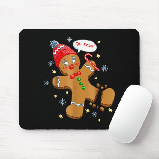 Gingerbread Man Cookie Ugly Sweater Oh Snap Christ Muismat (Met muis)