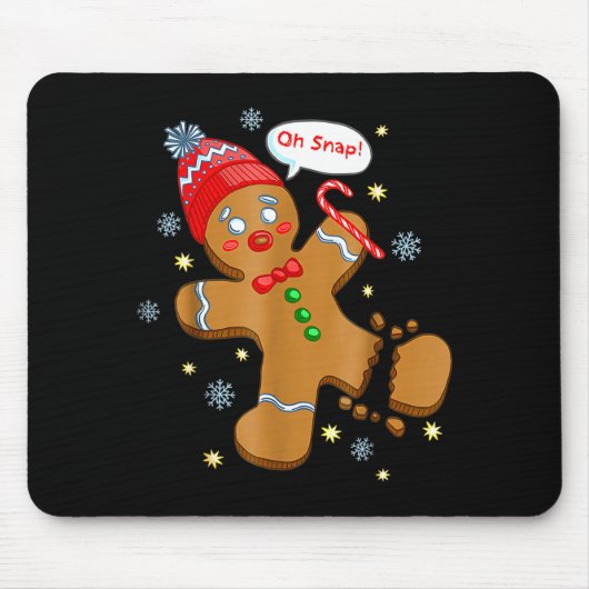 Gingerbread Man Cookie Ugly Sweater Oh Snap Christ Muismat (Voorkant)