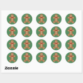 Gingerbread Man Cookie Vakantie Ronde Sticker (Vel)