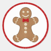 Gingerbread Man Cookie Vakantie Stickers (Voorkant)