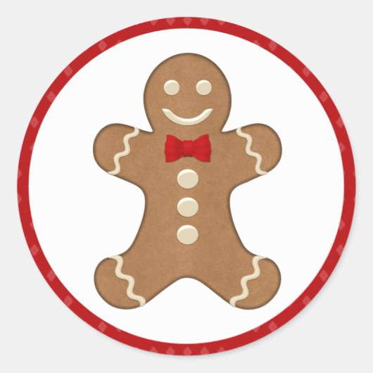 Gingerbread Man Cookie Vakantie Stickers (Voorkant)