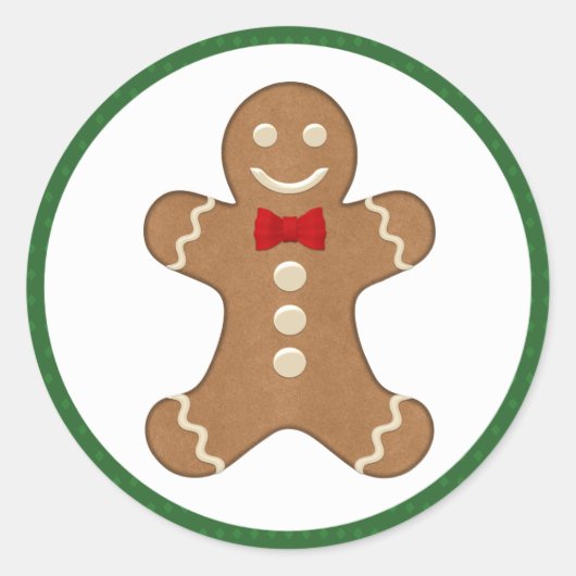 Gingerbread Man Cookie Vakantie Stickers (Voorkant)