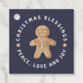 Gingerbread Man Cookie Zegeningen Vrede Liefde Vre Bedankjes Labels (Voorkant)
