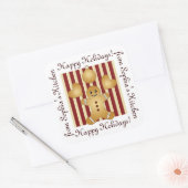 Gingerbread Man Cookie Zelfgemaakte Verpakkingslab Vierkante Sticker (Envelop)