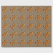 Gingerbread Man Cookies Cute Christmas Cadeaupapier (Vlak)