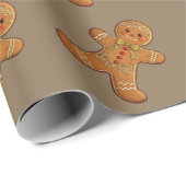 Gingerbread Man Cookies Cute Christmas Cadeaupapier (Rol Hoek)