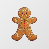 Gingerbread Man Cookies Cute Christmas Raamsticker (Vel)