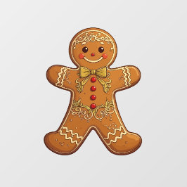 Gingerbread Man Cookies Cute Christmas Raamsticker