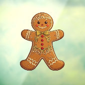 Gingerbread Man Cookies Cute Christmas Raamsticker (Vel 3)