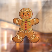 Gingerbread Man Cookies Cute Christmas Raamsticker (Vel 2)