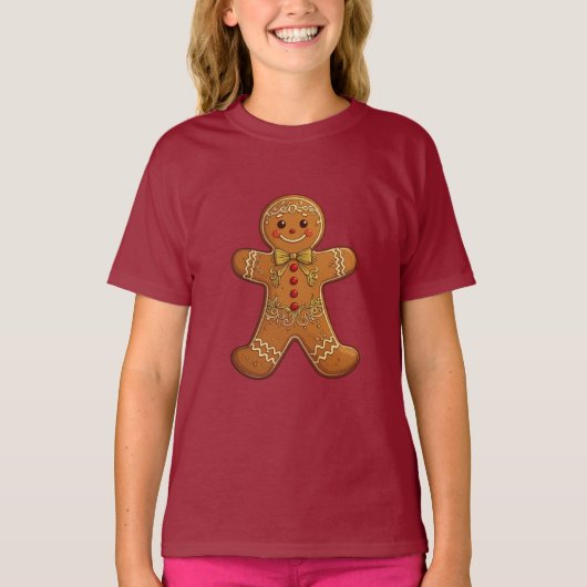Gingerbread Man Cookies Cute Christmas T-shirt (Voorkant)
