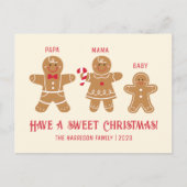 Gingerbread Man Cookies Familienaam Kerstmis Briefkaart (Voorkant)