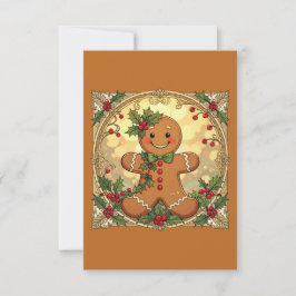Gingerbread Man Cookies Festive Christmas Kaart