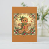 Gingerbread Man Cookies Festive Christmas Kaart (Staand voorkant)