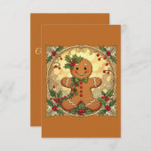 Gingerbread Man Cookies Festive Christmas Kaart (Voorkant / Achterkant)