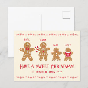 Gingerbread Man Cookies Naam Sweet Christmas Briefkaart