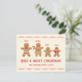 Gingerbread Man Cookies Naam Sweet Christmas Briefkaart (Staand voorkant)