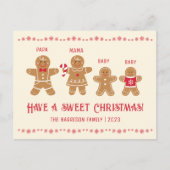 Gingerbread Man Cookies Naam Sweet Christmas Briefkaart (Voorkant)