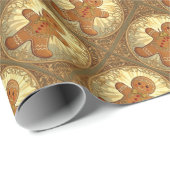 Gingerbread Man Cookies Vintage-Style Cadeaupapier (Rol Hoek)