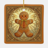 Gingerbread Man Cookies Vintage-Style Keramisch Ornament (Achterkant)