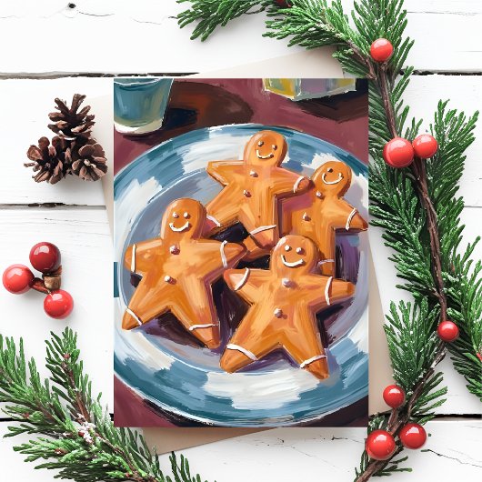 Gingerbread Man Cookies | vrolijk kerstfeest Feestdagenkaart