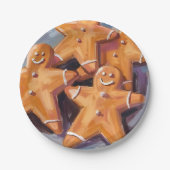 Gingerbread Man Cookies | vrolijk kerstfeest Papieren Bordje (Voorkant)