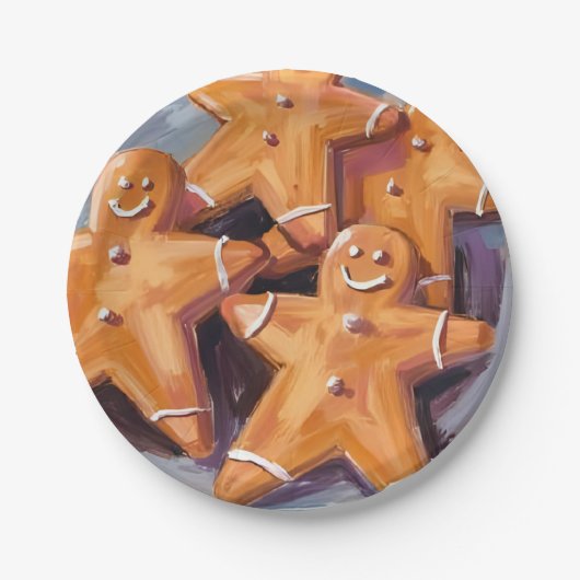 Gingerbread Man Cookies | vrolijk kerstfeest Papieren Bordje (Voorkant)