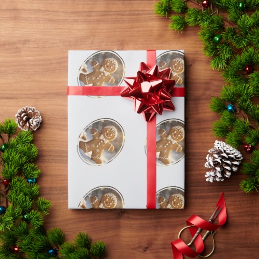 Gingerbread Man Cookies Whimsical Christmas Cadeaupapier (Feestdagen Geschenken)