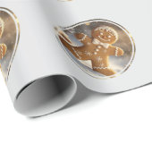 Gingerbread Man Cookies Whimsical Christmas Cadeaupapier (Rol Hoek)
