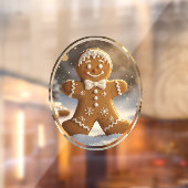 Gingerbread Man Cookies Whimsical Christmas Raamsticker (Vel 2)