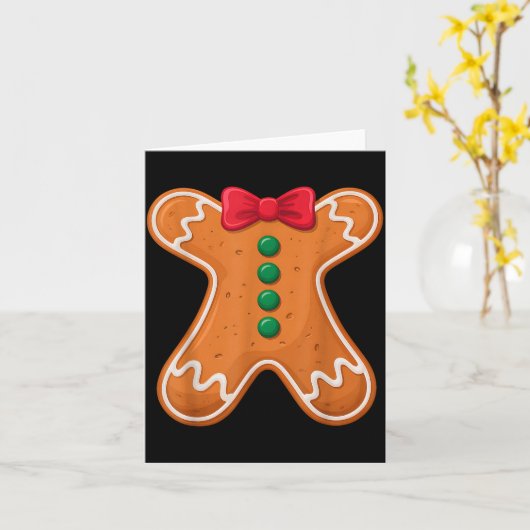 Gingerbread Man Costume Funny For Halloween Christ Kaart (Gele Bloem)