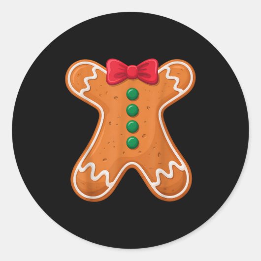 Gingerbread Man Costume Funny For Halloween Christ Ronde Sticker (Voorkant)